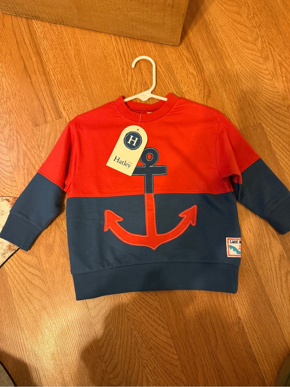 ✨ Hatley Red & Navy Anchor Sweatshirt - Kids
